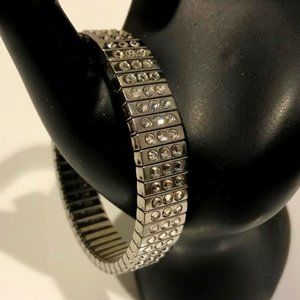 Swarovski Silver-Tone & Crystals Expandible Bracelet